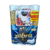 Тоалетна Хартия Зебра парфюм 30 бр + Салфетки