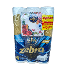 Тоалетна Хартия Зебра парфюм 30 бр + Салфетки