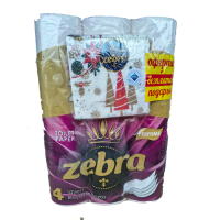 Тоалетна Хартия Зебра парфюм 30 бр + Салфетки