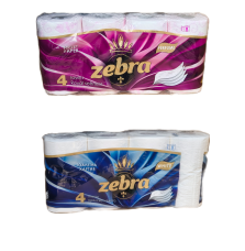 ПРОМО ТОАЛЕТНА ХАРТИЯ ЗЕБРА 8 БР. Парфуме/вхите 4 пл.