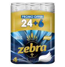 Тоалетна Хартия Зебра  24+6 бр