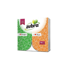 Салфетки ЗЕБРА, Сгънати, 70бр., 33х33см