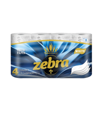 Тоалетна хартия Зебра уайт 4пл 8бр