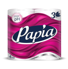 ПАПИЯ Тоалетна хартия 3пл. 4 броя