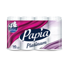 ПАПИЯ PLATINUM Тоалетна хартия, 4пл 16 броя