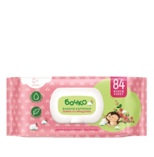 БОЧКО Бебешки мокри кърпички Памук и смрадлика, 84 бр