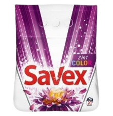 Савекс Прах за цветно пране 2 IN 1 COLOR 20 пранета, 2 кг.