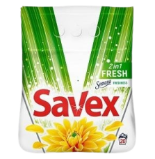 САВЕКС Прах за пране 2 в 1 Фреш 20 пранета, 2 кг.